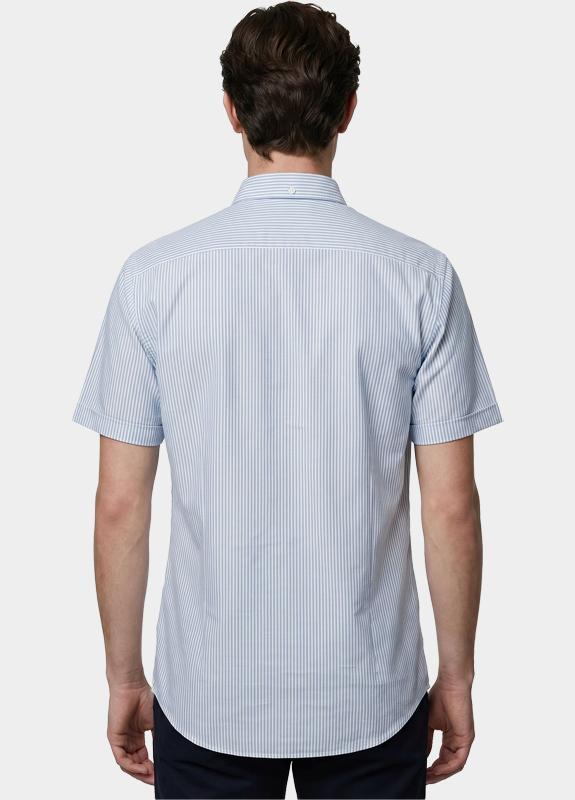 R.B. Boston overhemd korte mouw heren Blauw Marshall SS Button Down 616670/68