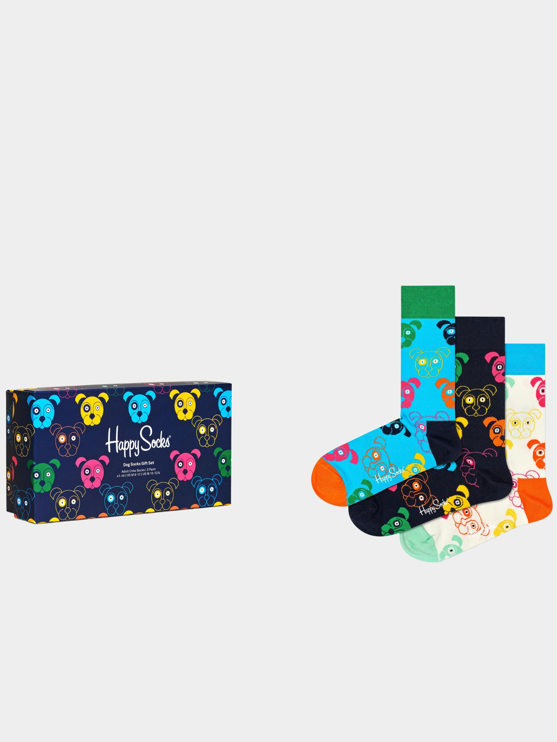 Happy Socks Cadeaubox Sokken Multi 3-Pack Mixed Dog Socks Gift Se XDOG08/0150