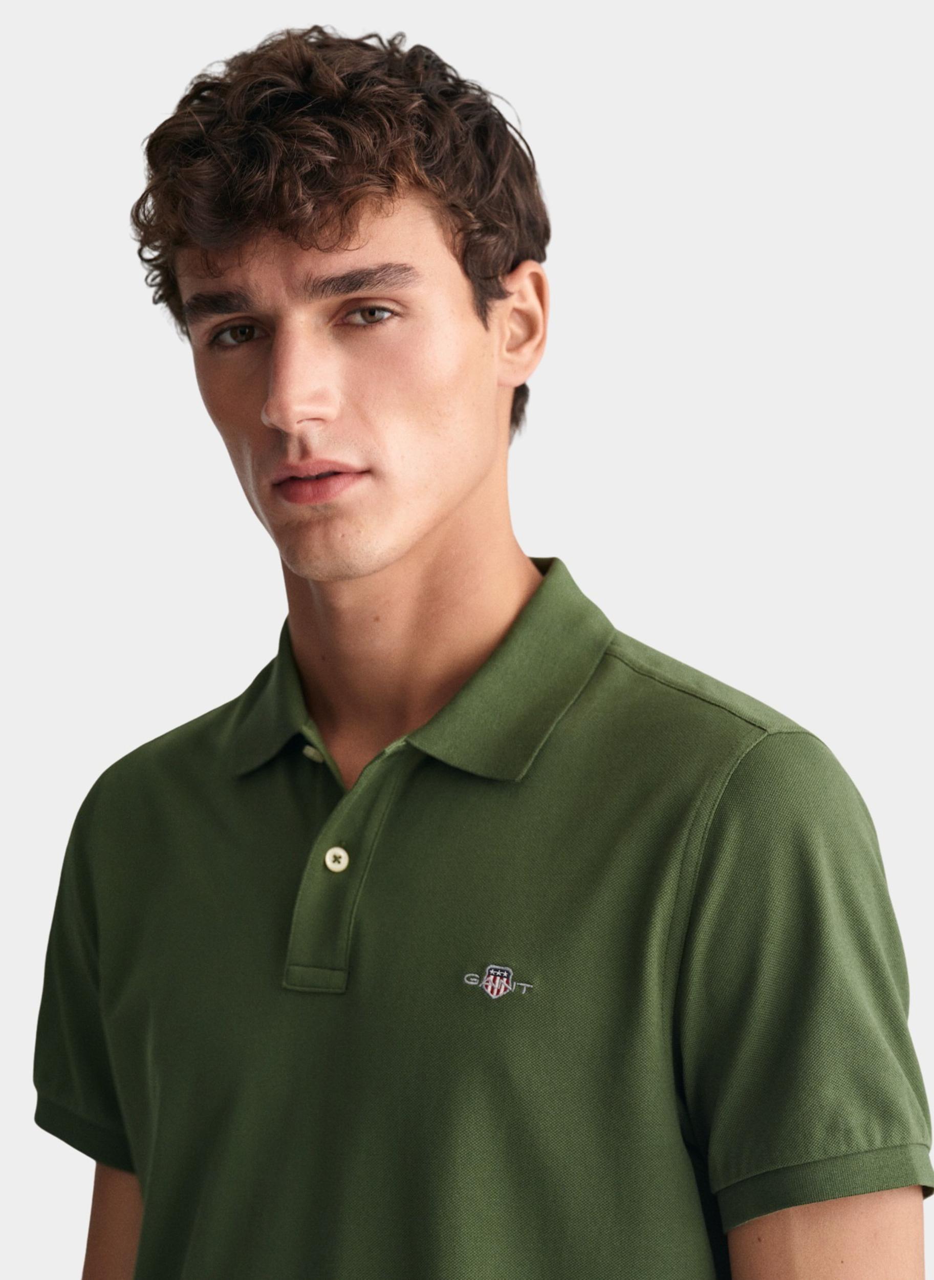 Gant Polo korte mouw Groen Shield SS Pique Polo 2210/313