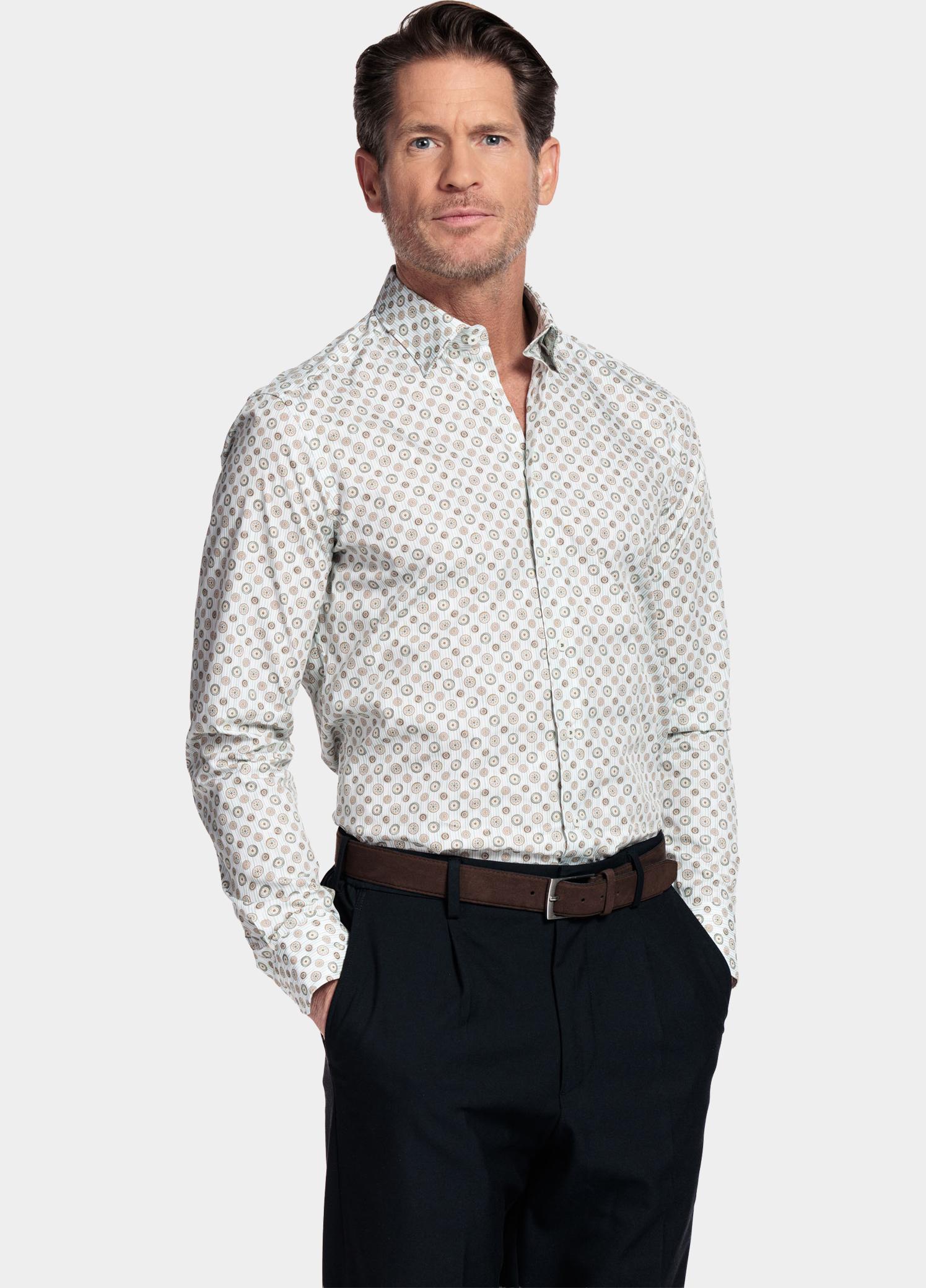 Giordano Overhemd heren Groen Belmonte Long Sleeve Button U 617867/70