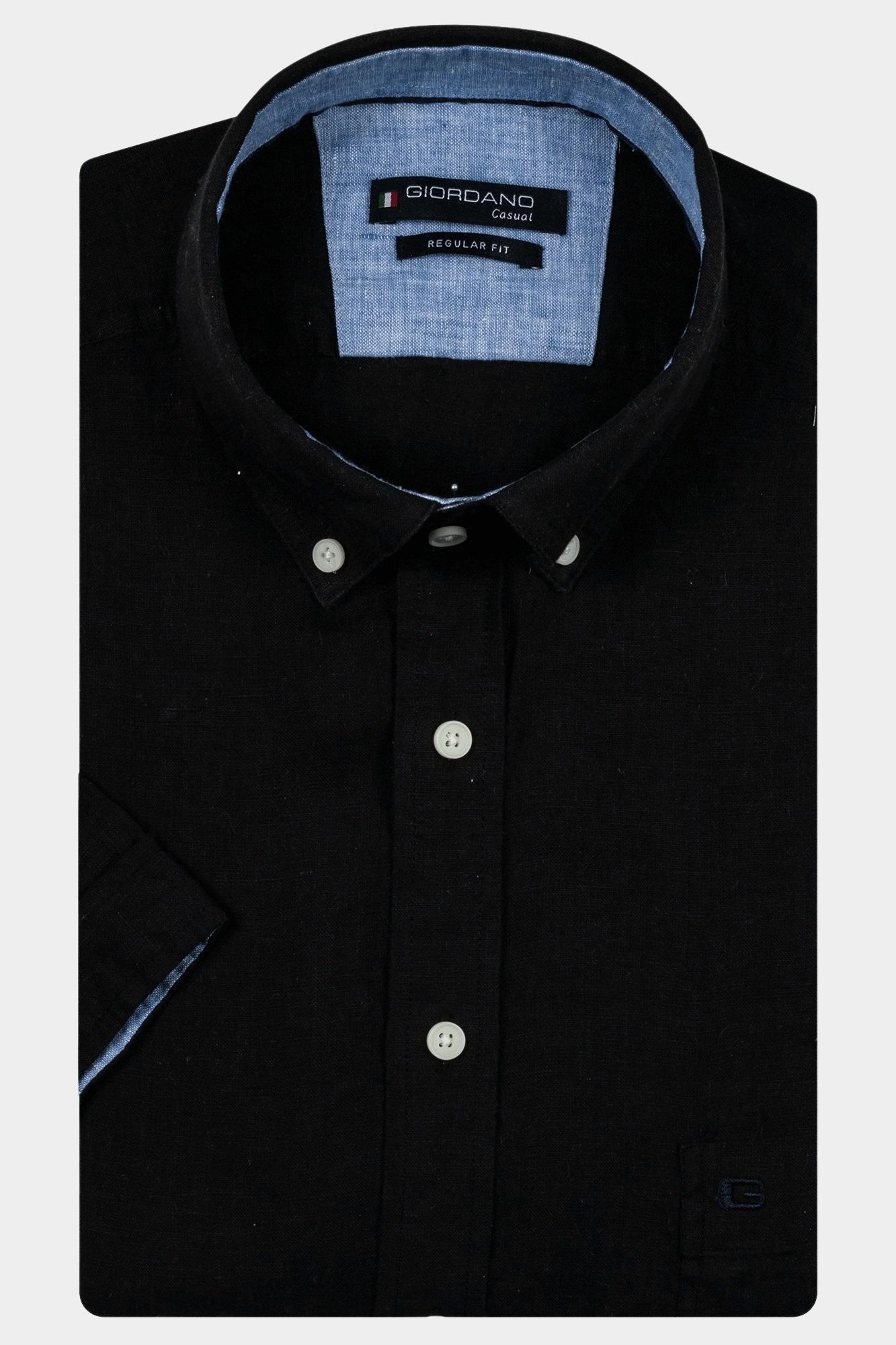 Giordano Casual hemd korte mouw Zwart League Short Sleeve button do 516009/90