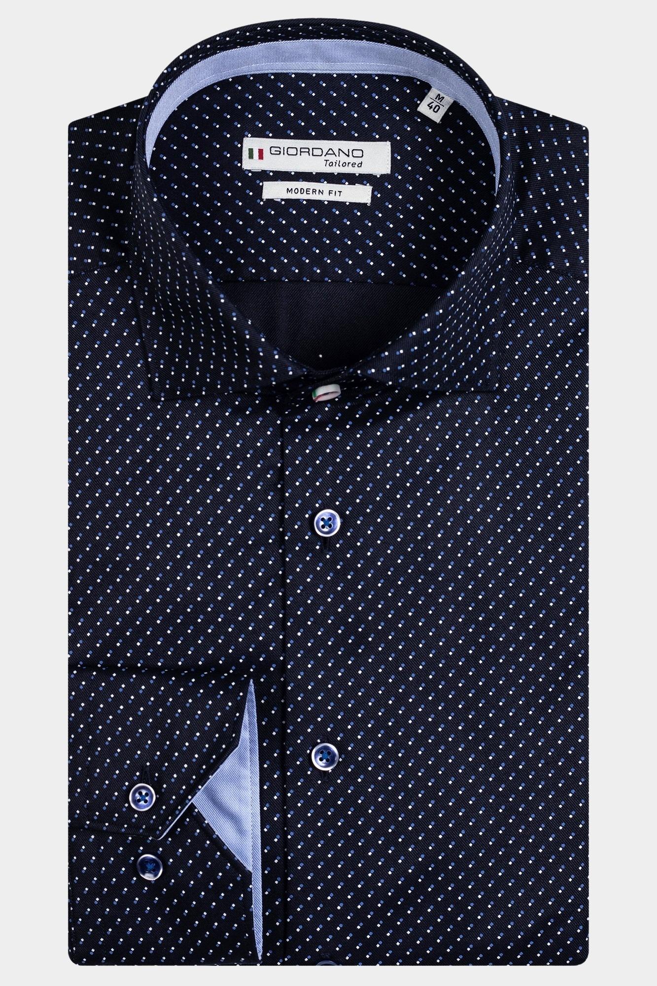 Giordano Casual hemd lange mouw Blauw Maggiore, LS Semi Cutaway Min 327853/60