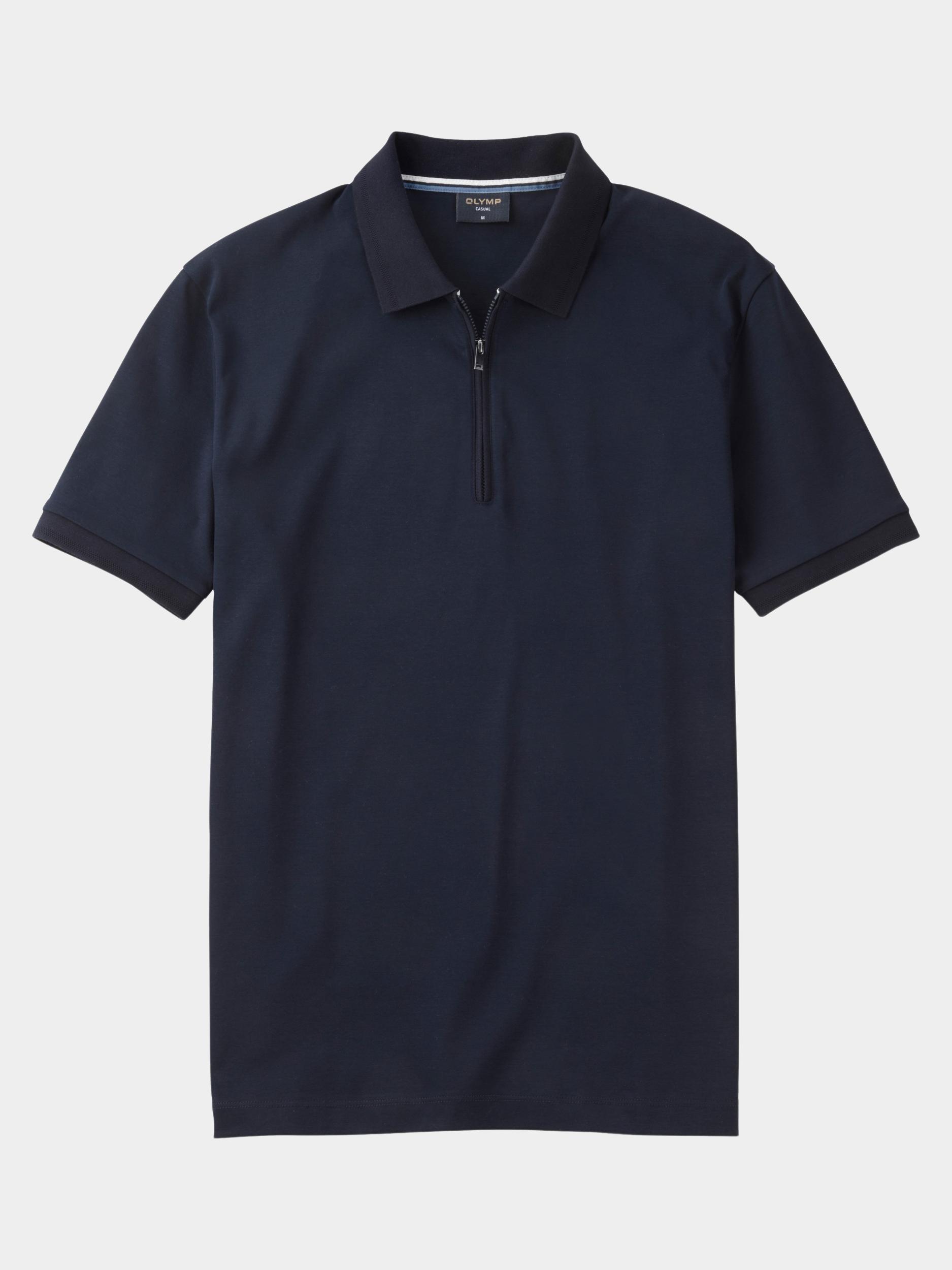 Olymp Polo korte mouw Blauw Interlock Zip Polo 540362/18