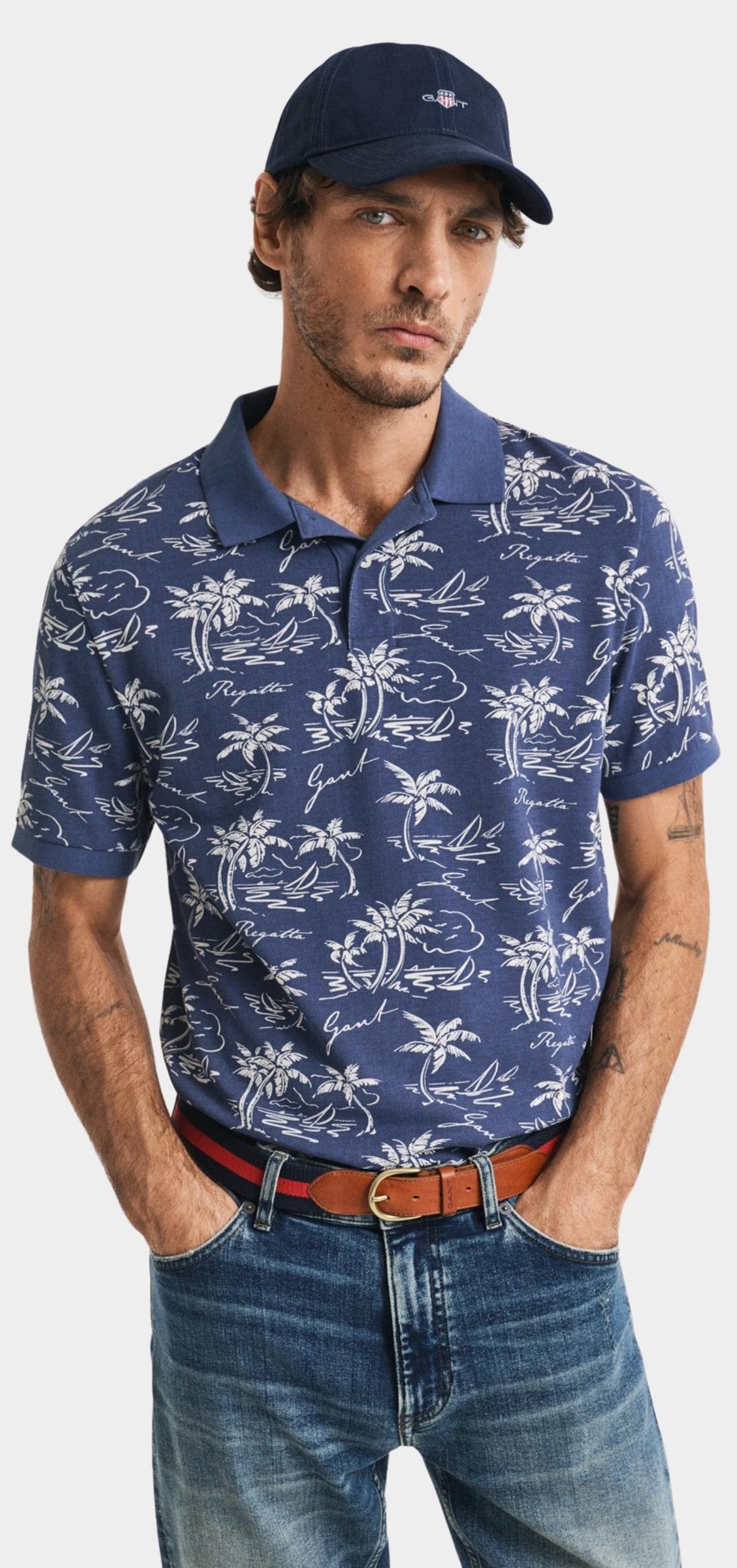 Gant Polo korte mouw Blauw PRINTED SS POLO 2014058/401
