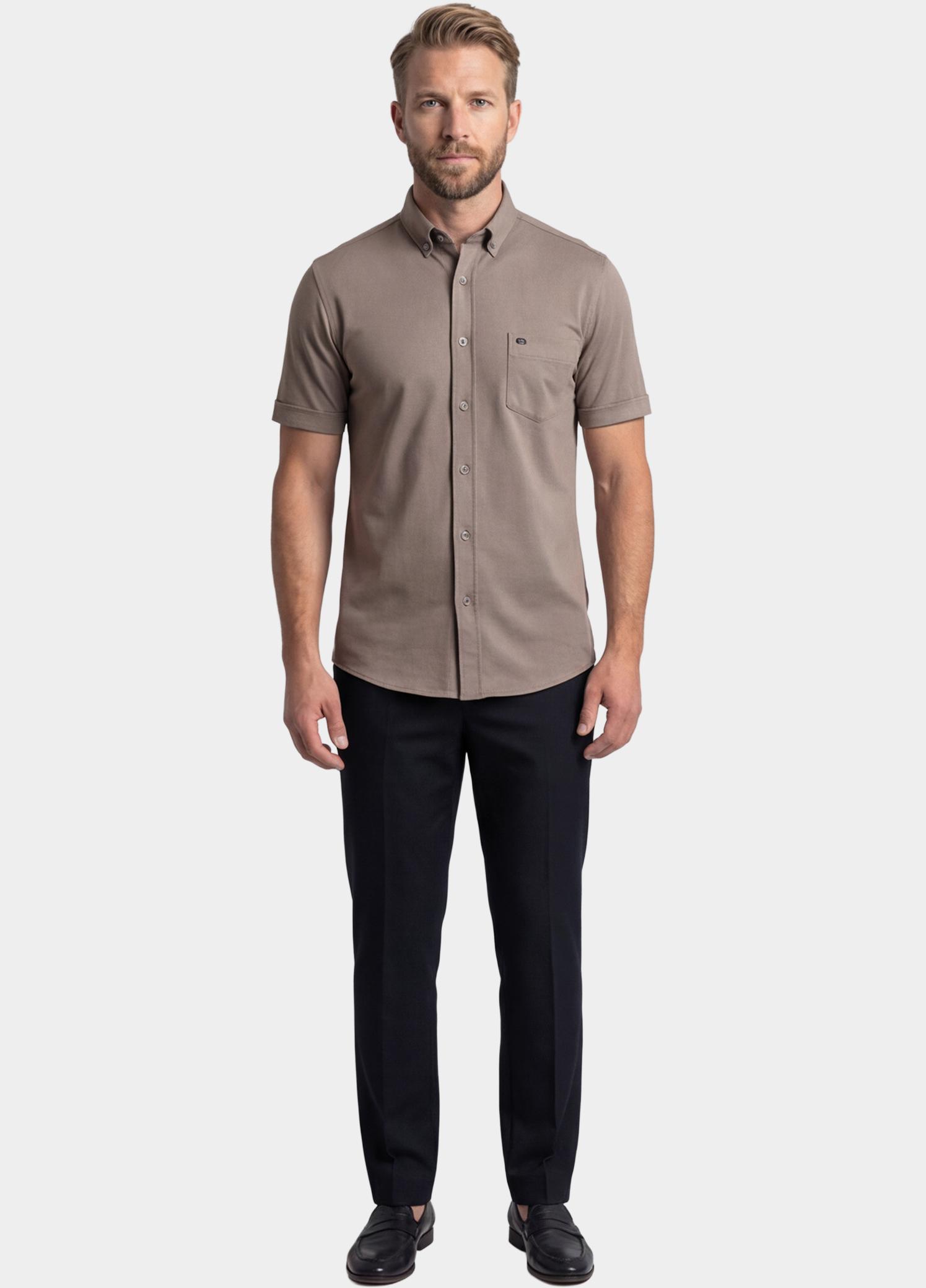 Giordano overhemd korte mouw heren Wit Alfa Short Sleeve Button Down 616078/81
