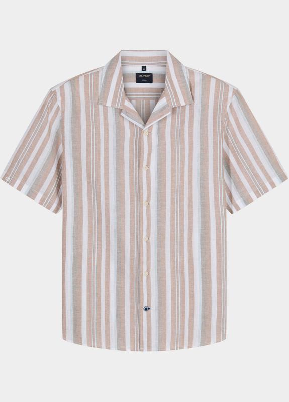 Olymp overhemd korte mouw heren Bruin Casual 408412/28