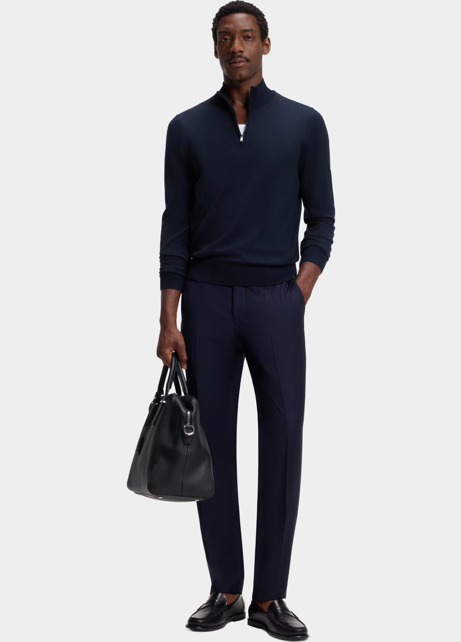 BOSS Black Half Zip Blauw H-Ebenji 10280687 01 50565499/404