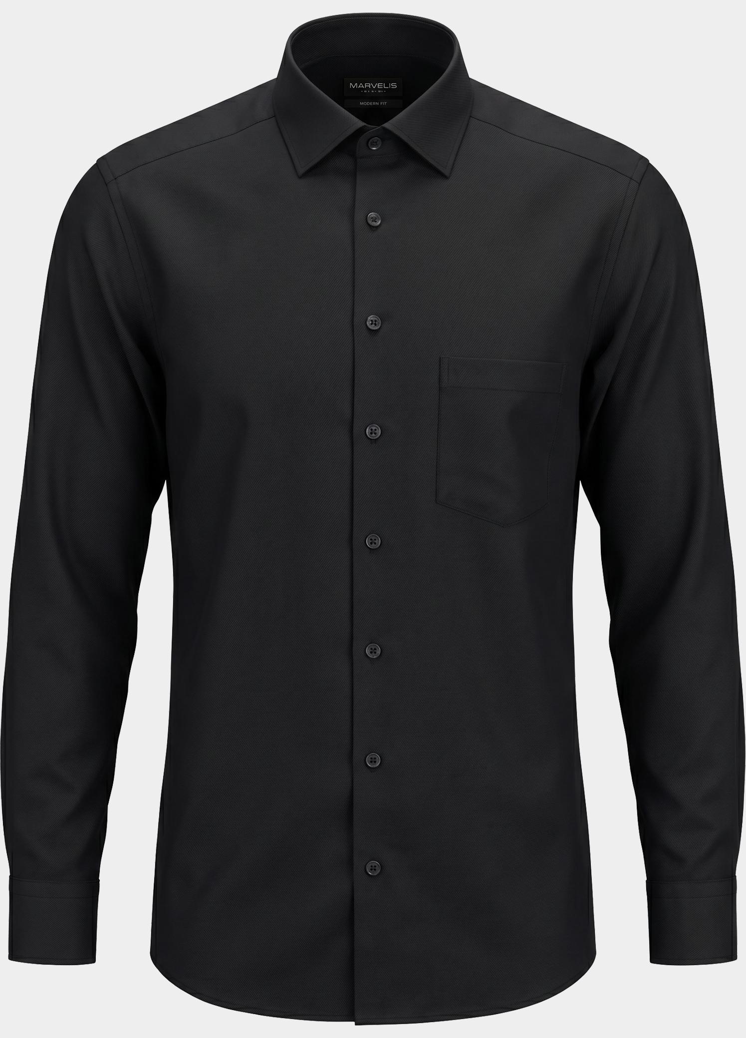 Marvelis Business hemd lange mouw Zwart  470064/68