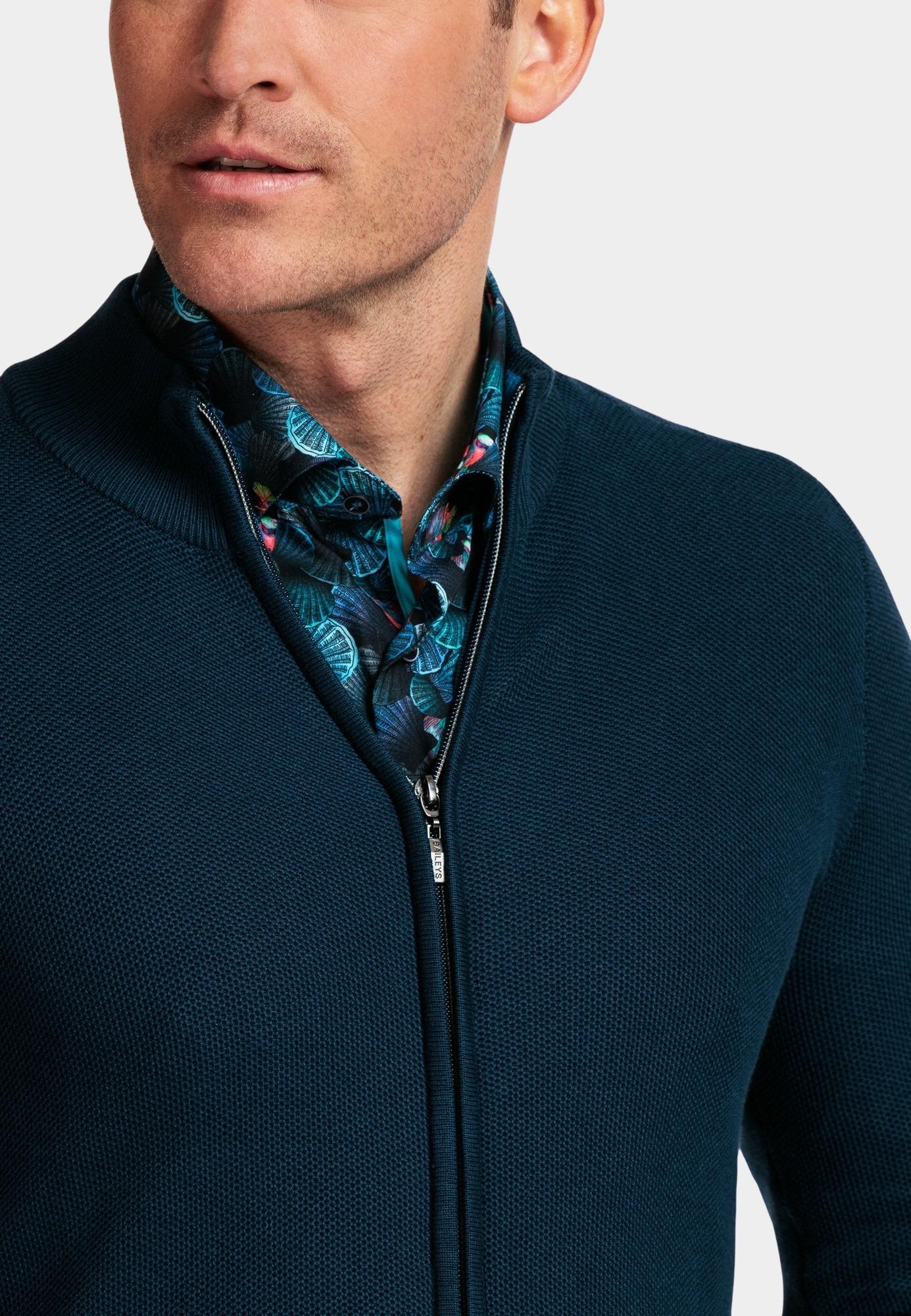 Baileys Vest Blauw Cardigan Zip  12gg allover st 412095/69