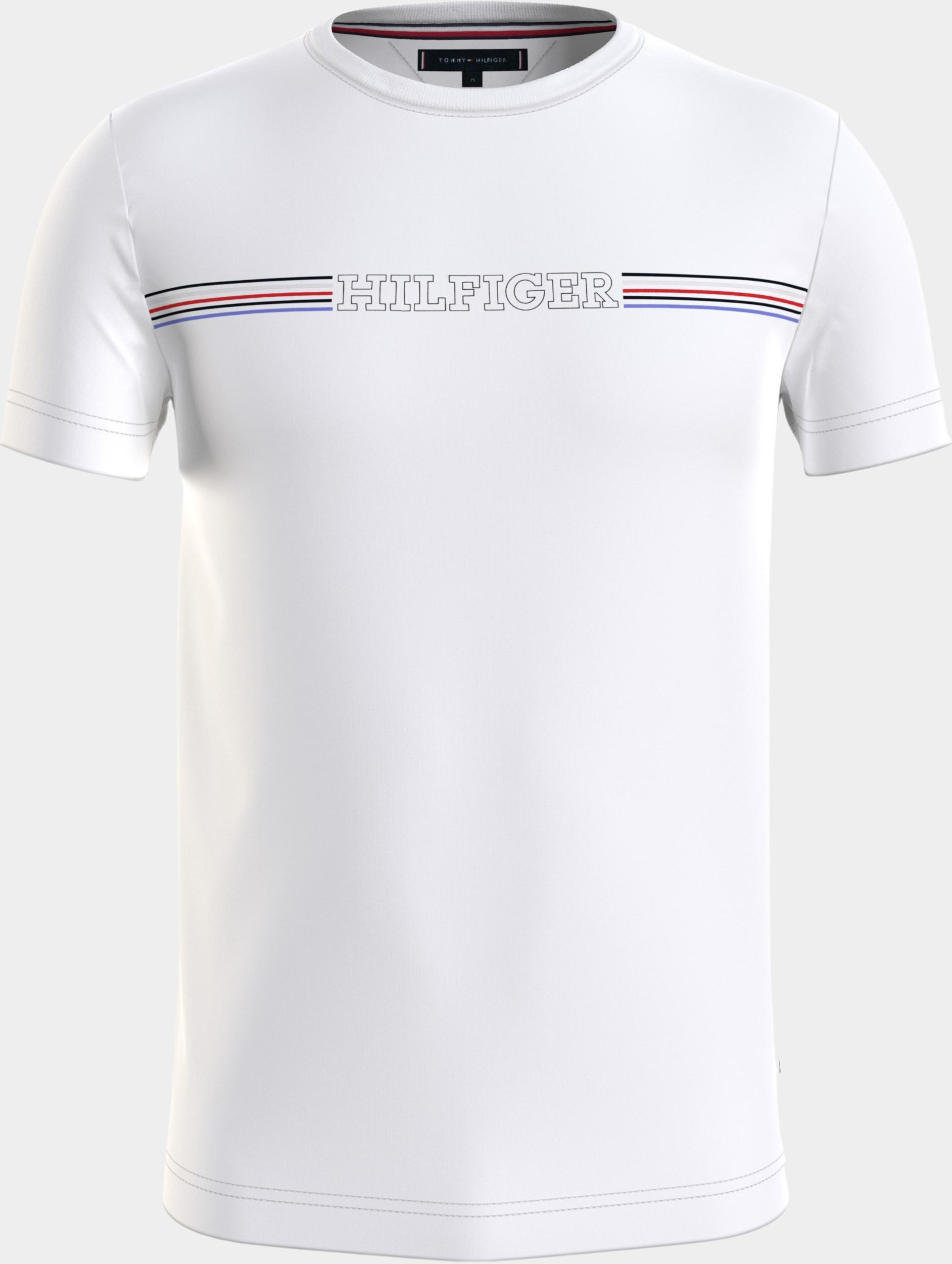 Tommy Hilfiger T-shirt korte mouw Wit Stripe Chest Tee MW0MW34428/YBR