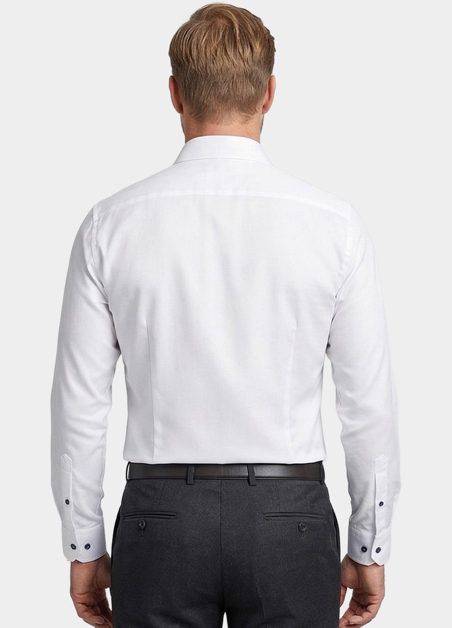 Giordano Overhemd heren Wit Locarno Row Long Sleeve Semi 617815/10