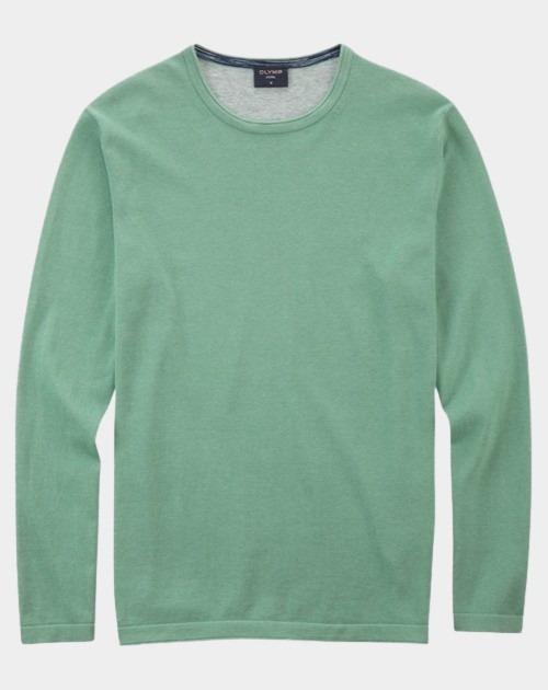 Olymp Pullover Groen Rundhals Strick 535585/88
