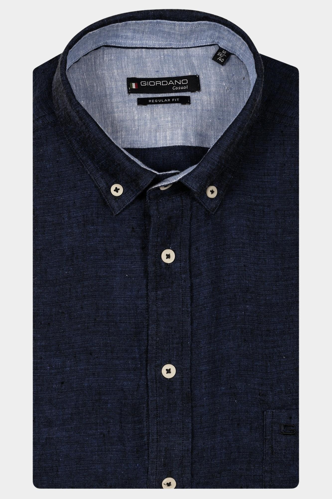 Giordano Casual hemd korte mouw Blauw League Short Sleeve button do 516009/60