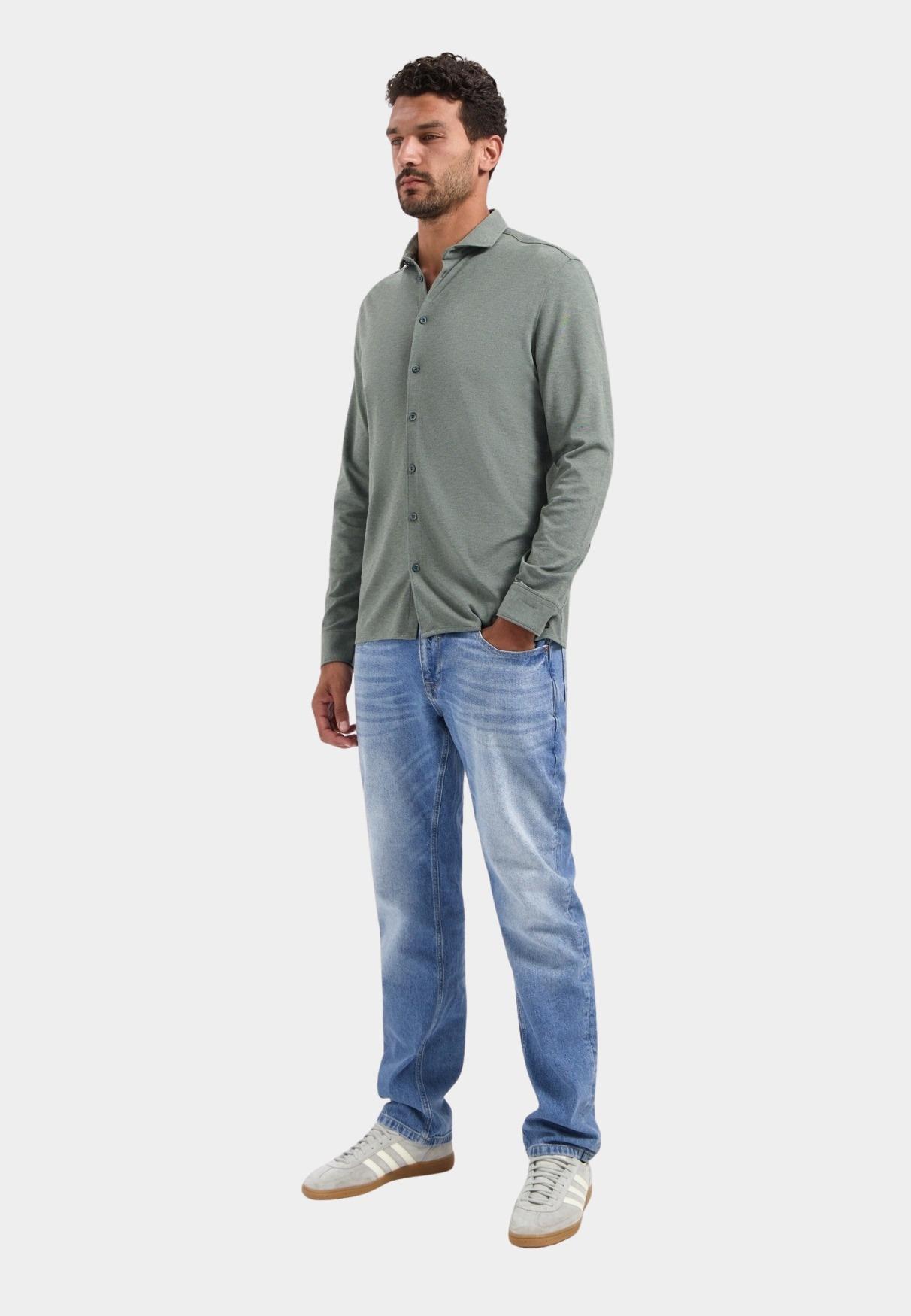 No Excess Casual hemd lange mouw Groen  N4180/124