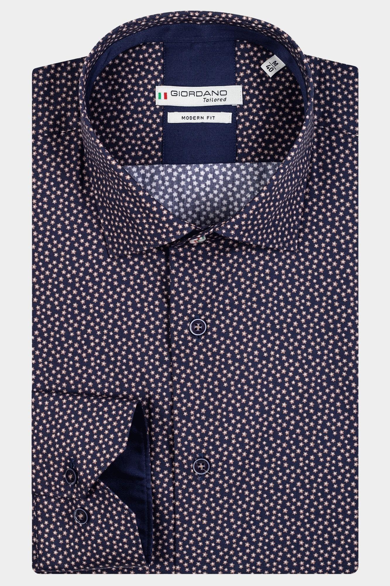 Giordano Casual hemd lange mouw Blauw Maggiore, LS Semi Cutaway Sma 327857/60
