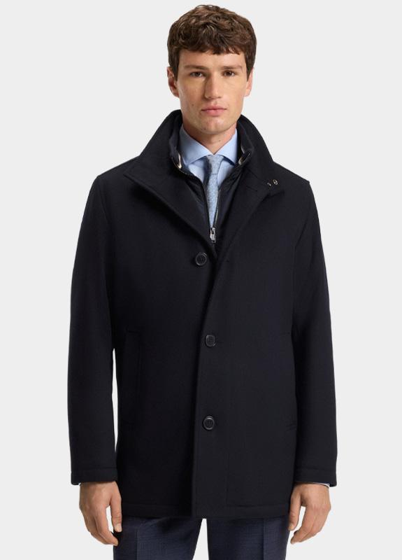 BOSS Black Wollen Jas Blauw H-Coxtan-234 10273687 01 50549193/404 BOSS Black Wollen Jas Blauw H-Coxtan-234 10273687 01 50549193/404