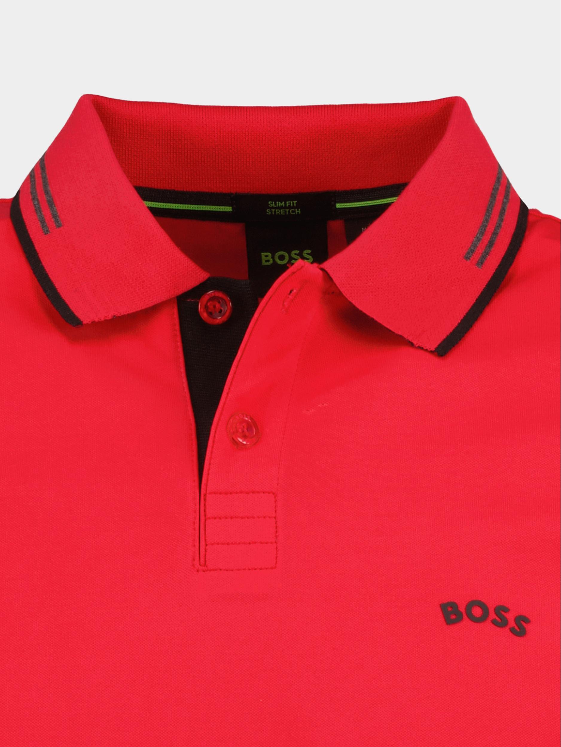 BOSS Green Polo korte mouw Rood Paul Curved 10241733 01 50469245/624