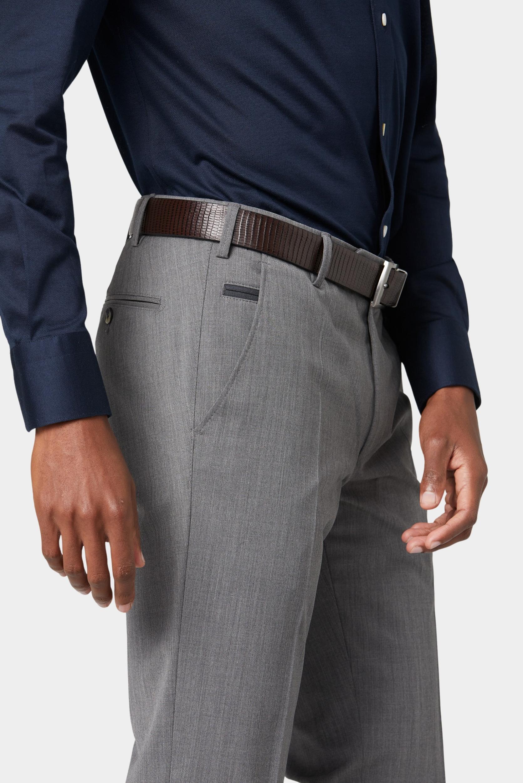 Meyer Wollen Pantalon Grijs pantalon bonn grijs modern fit 1029250000/06
