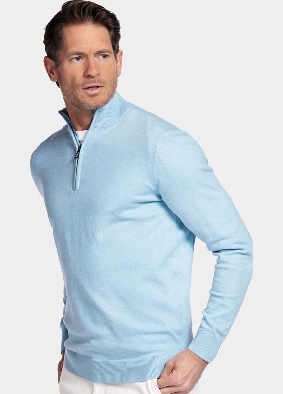Baileys Half Zip Blauw Pullover 1/2 zip  with low po 618400/615