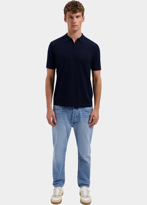 Dstrezzed Polo heren Blauw DS_Dorian Zip Polo 420062/649