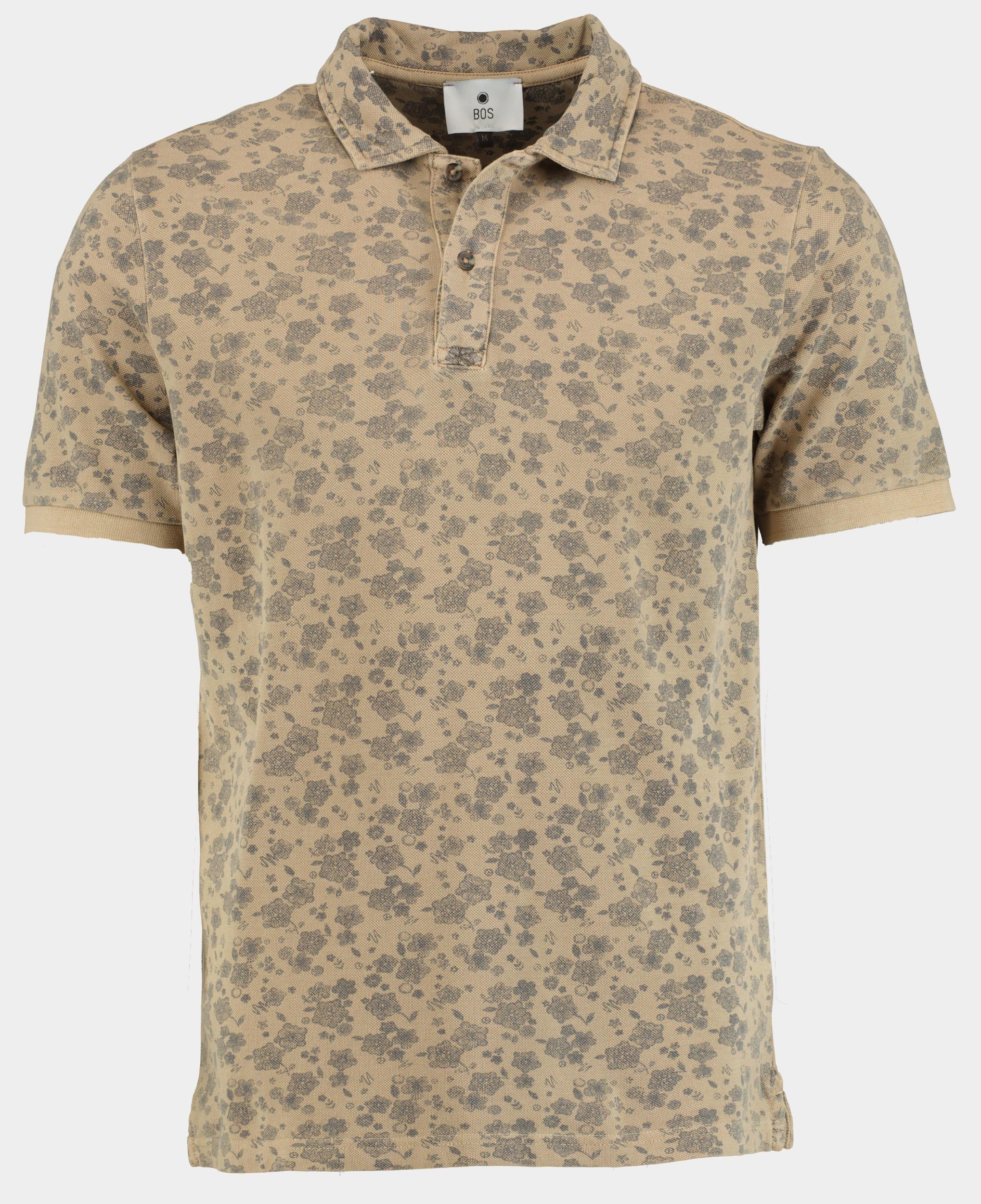 Bos Polo korte mouw Bruin Polo print 2823425/606 Coloniale