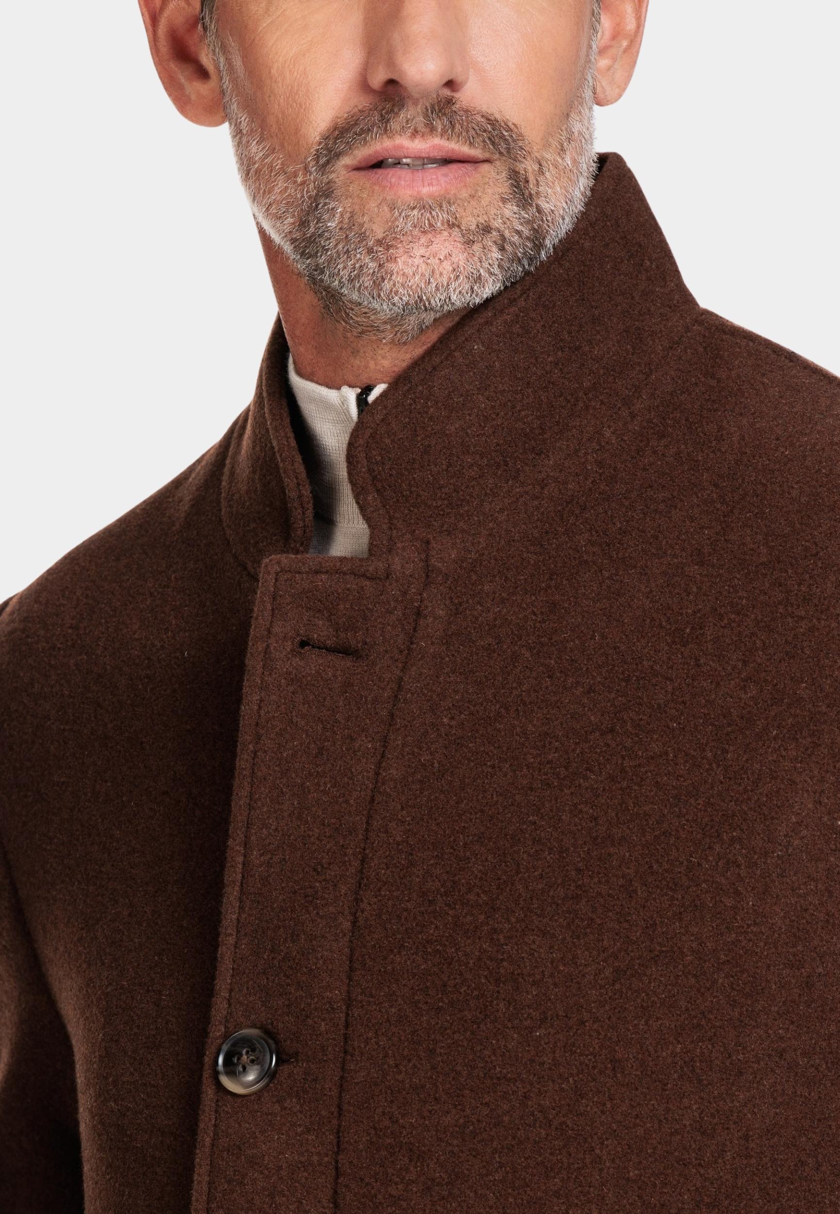 Giordano Wollen Jack Bruin Coat Brian Wool Mix Melange 322621/80