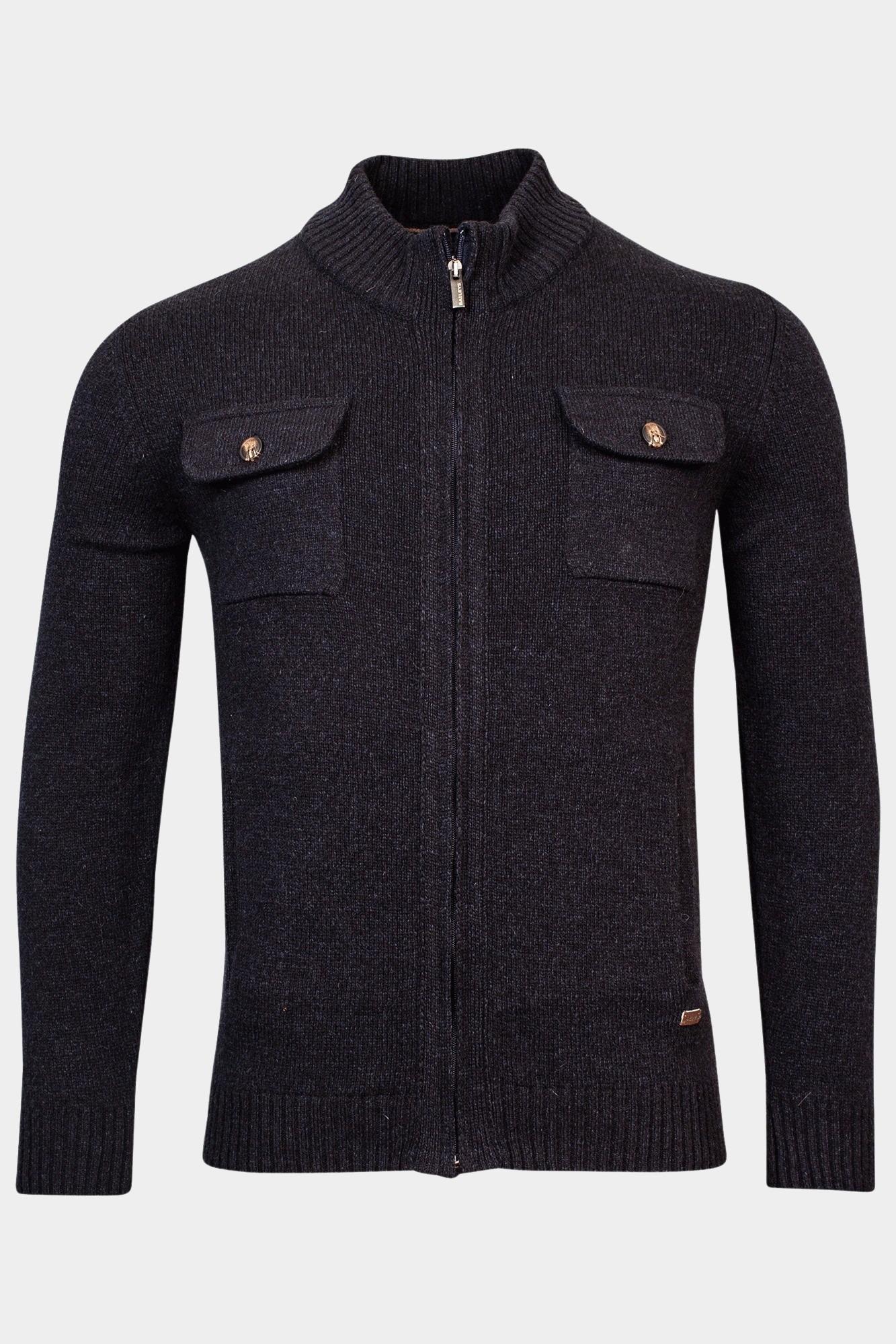 Baileys Vest Blauw Cardigan Zip  7gg, single kni 322032/608