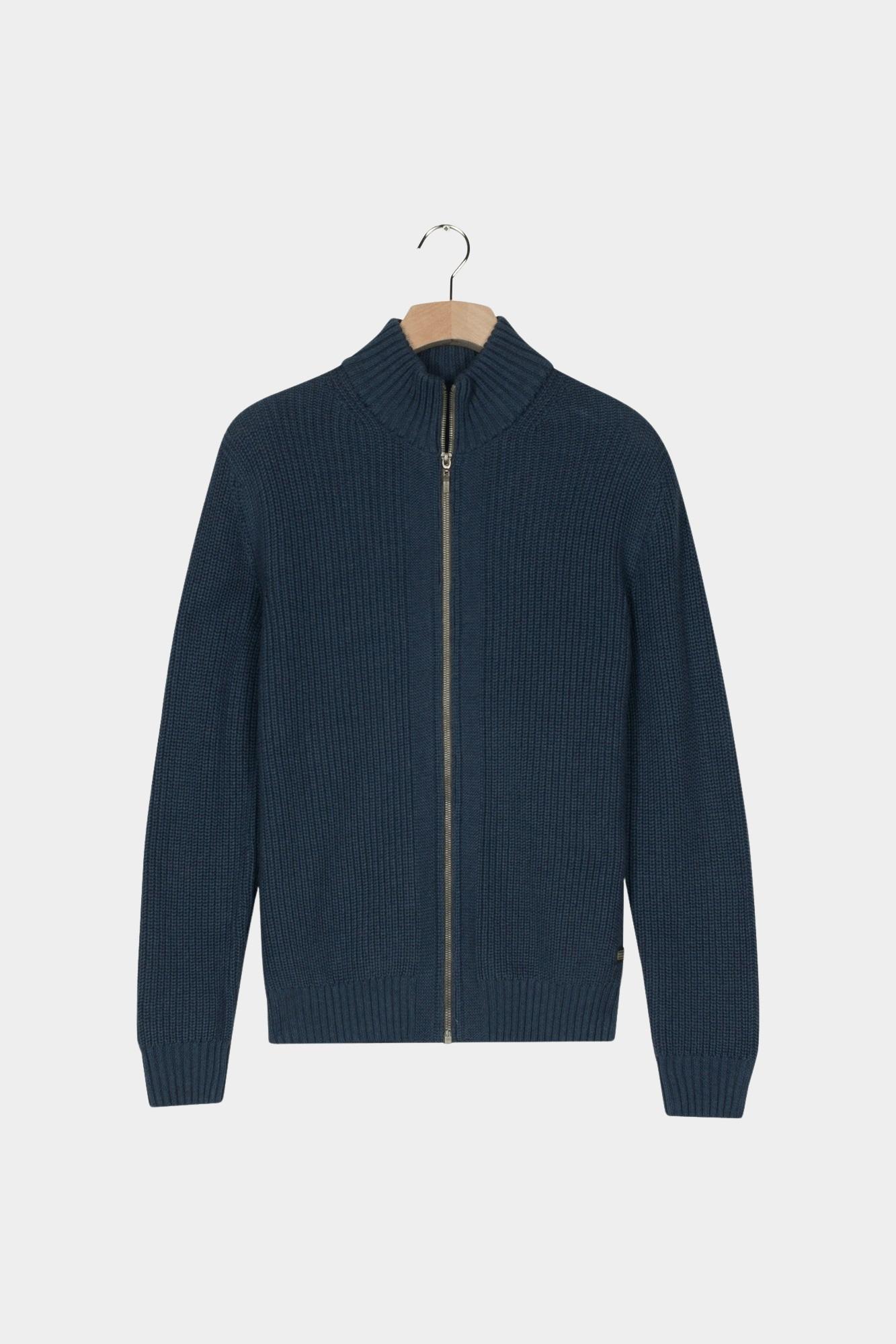 Baileys Vest Blauw Cardigan Zip  all-over Struct 522018/675