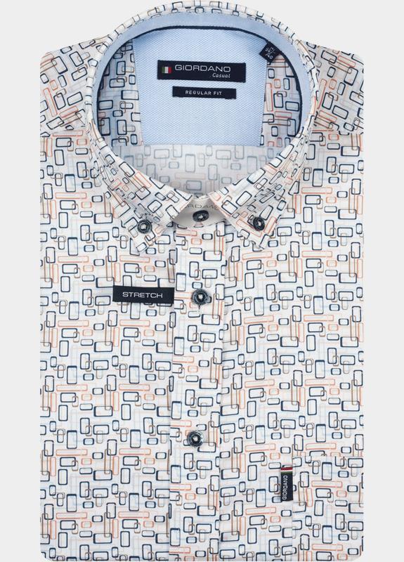 Giordano overhemd korte mouw heren Rood League Short Sleeve Button Do 616031/30