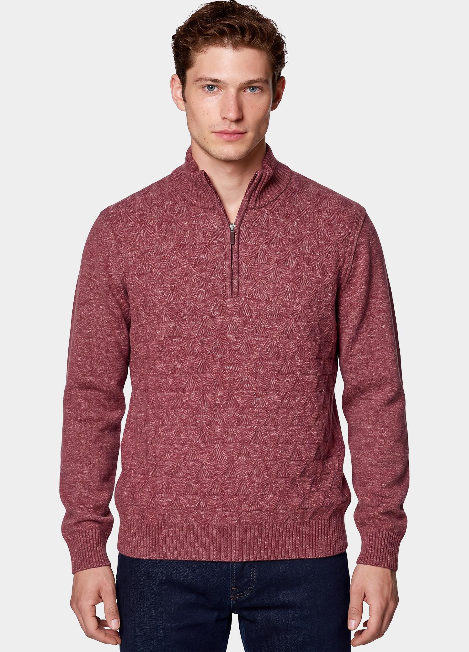Bos Half Zip Rood  1189/40431 Bordo