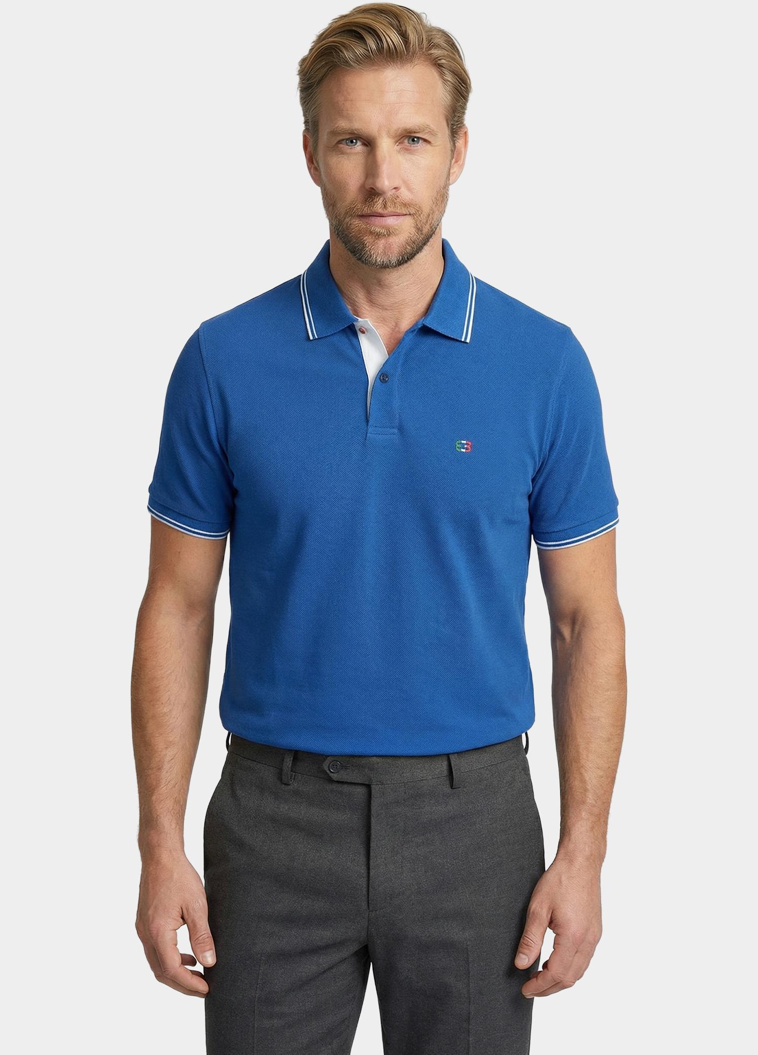 Giordano Polo heren Blauw Nico Signature Polo SS Two-Pl 616587/64