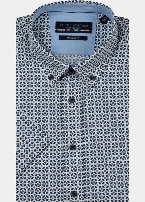 R.B. Boston overhemd korte mouw heren Multi Marshall SS Button Down 616670/702