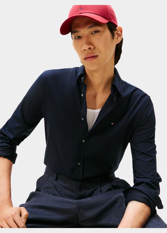 Tommy Hilfiger Casual hemd lange mouw Blauw PERFORMANCE SF INTERLOCK MW0MW41059/DW5