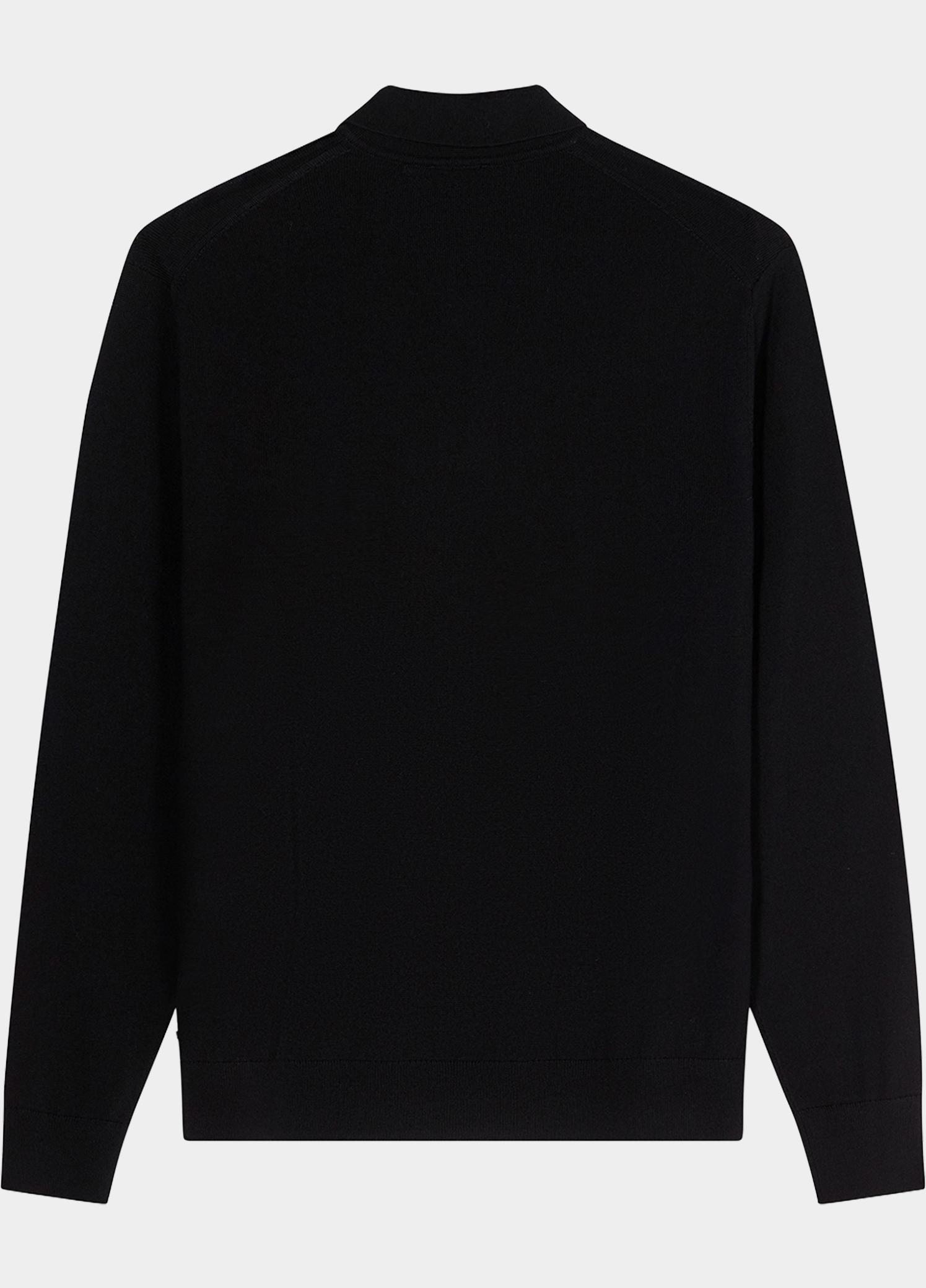 Olymp Polo lange mouwen heren Zwart Polo Strick 533924/68