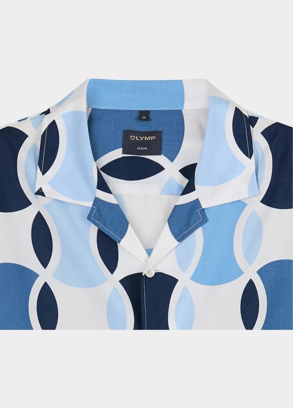 Olymp overhemd korte mouw heren Blauw Casual 401612/15