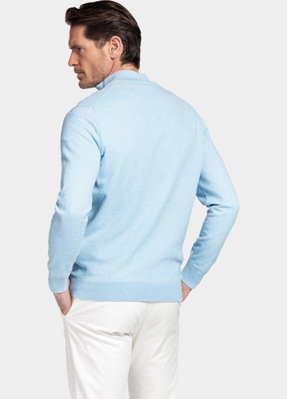 Bos Half Zip Blauw Cotton regular fit lichtblauw 618400CCT-13/615