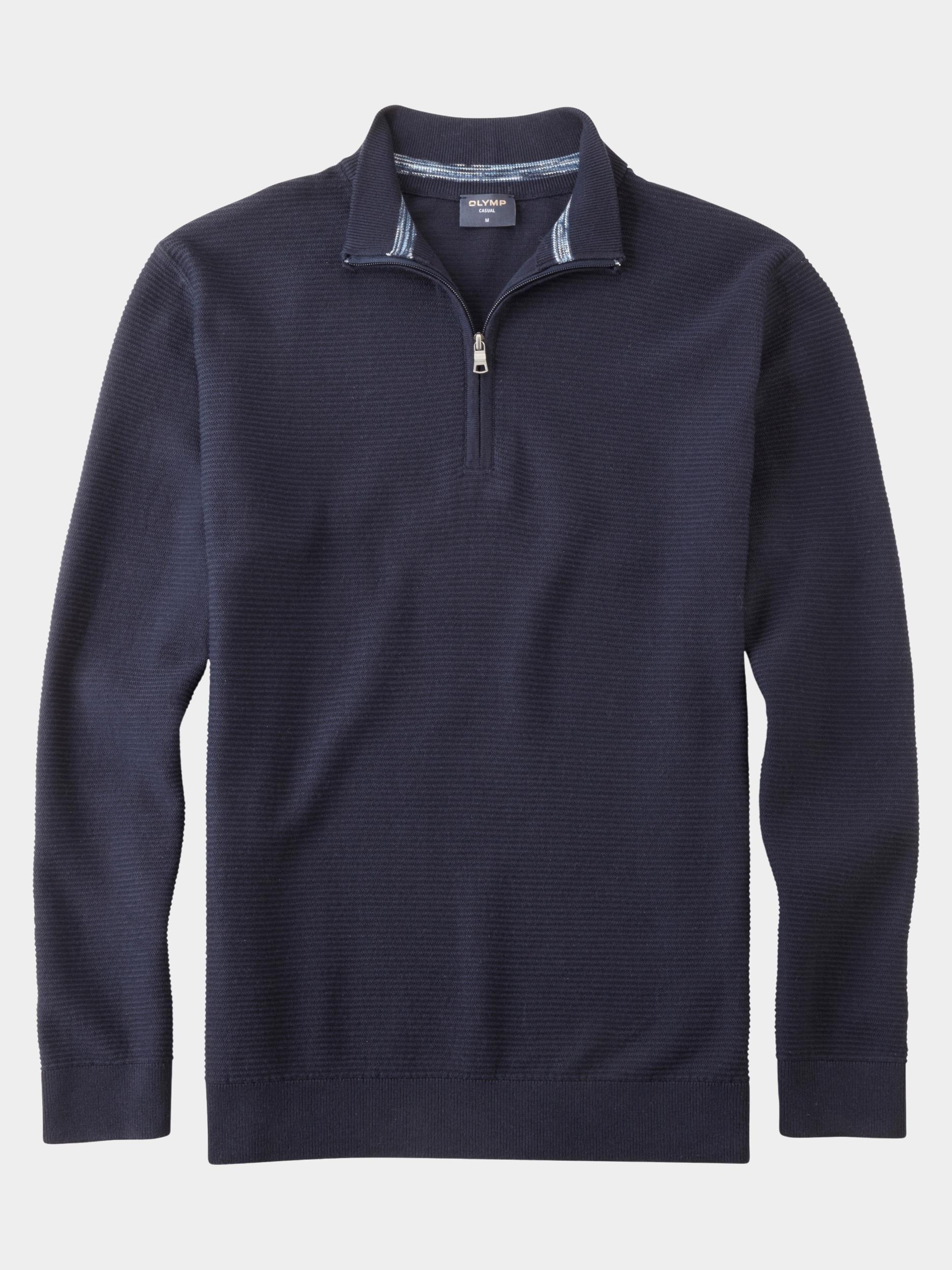 Olymp Half Zip Blauw Troyer Strick 530465/18