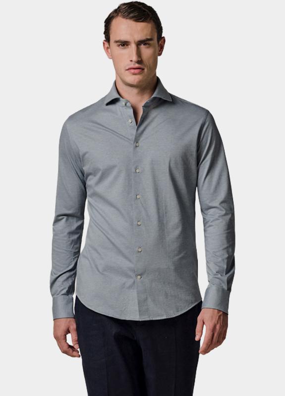 Profuomo Zakelijk overhemd heren Grijs Knitted PPXH10022/A
