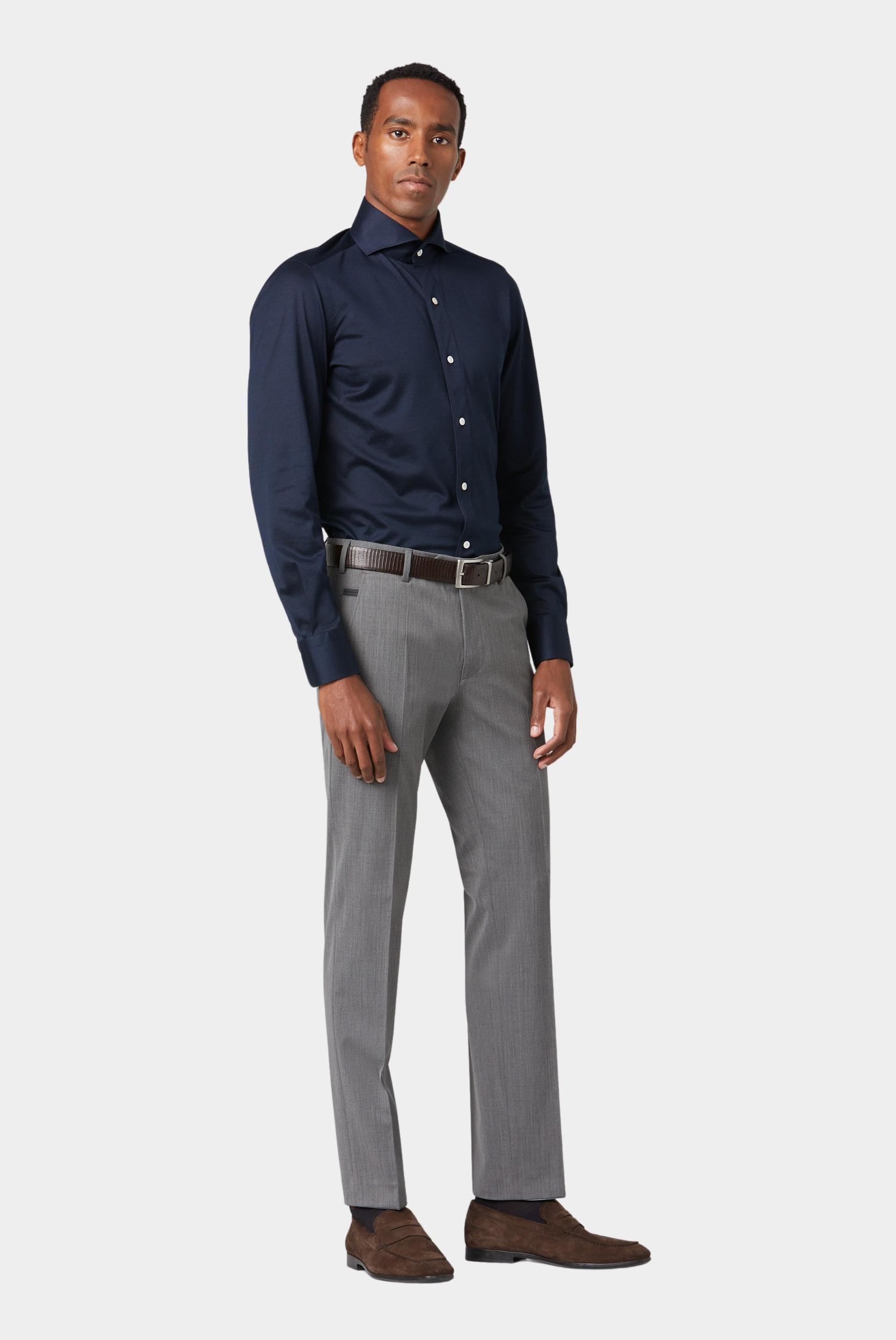 Meyer Wollen Pantalon Grijs pantalon bonn grijs modern fit 1029250000/06