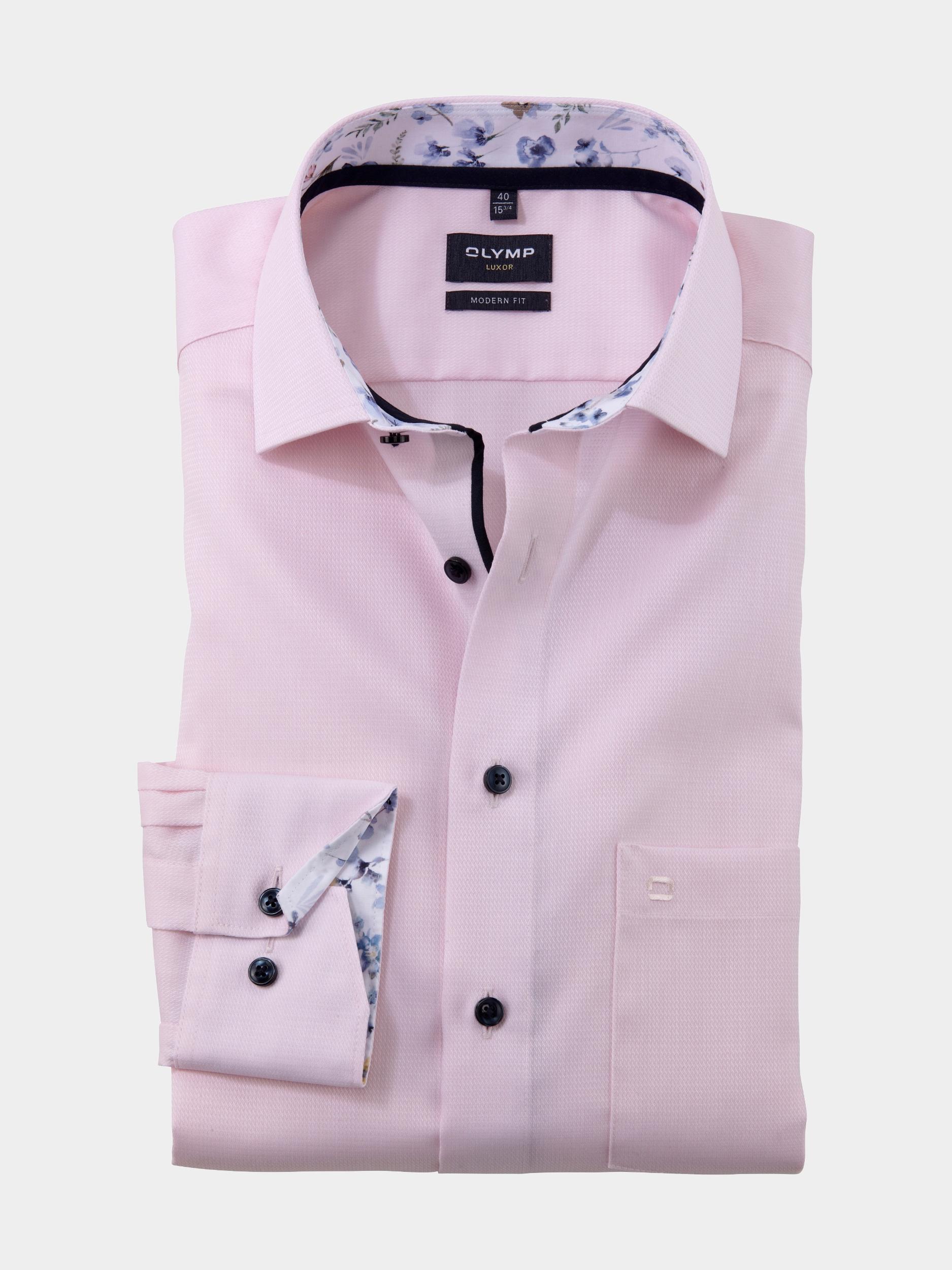 Olymp Business hemd lange mouw Roze 120674-Hemden 120674/30