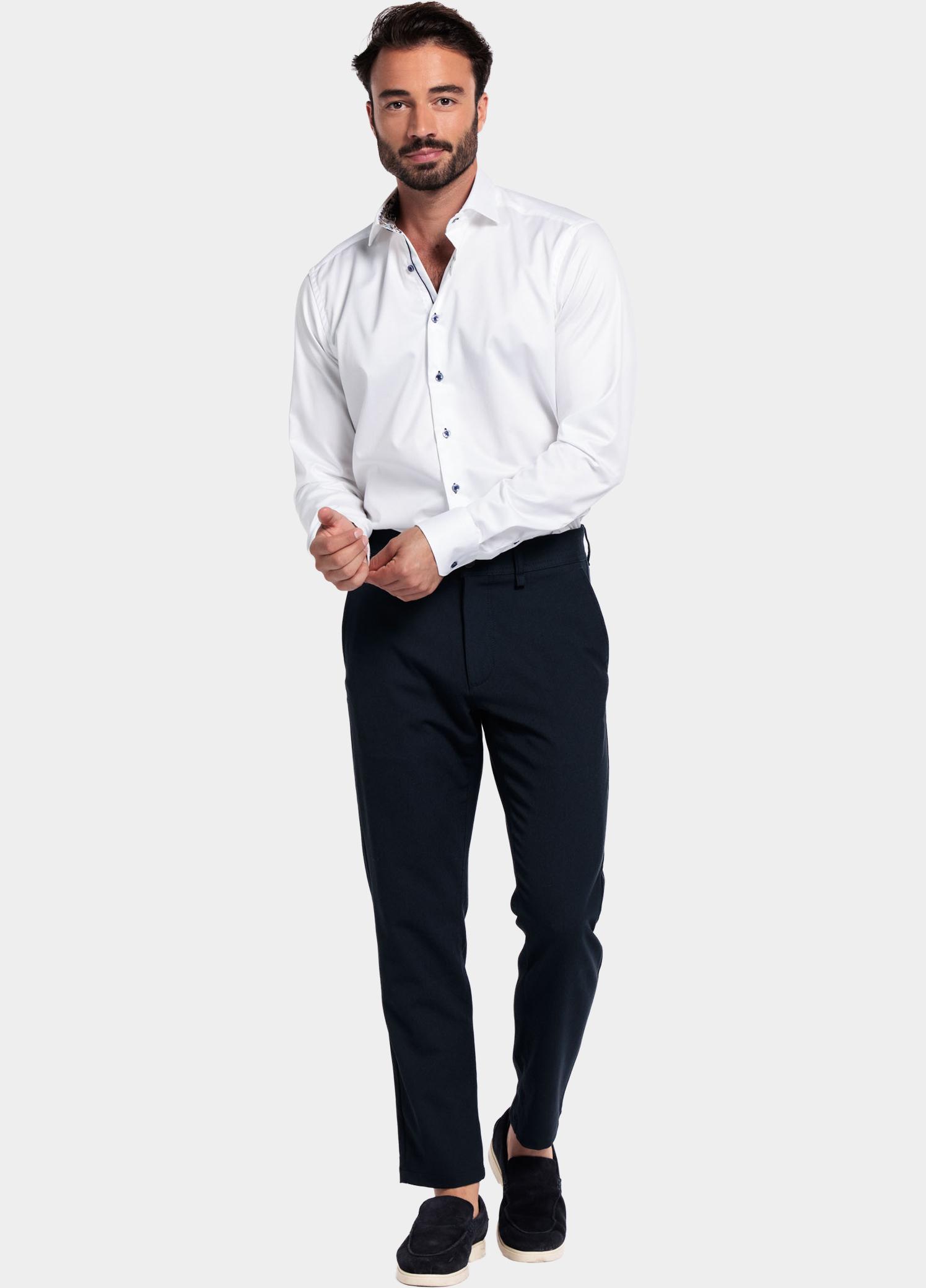 Giordano Overhemd heren Wit Locarno long sleeve semi cuta 527877/10