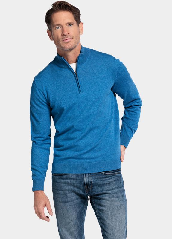 Baileys Half Zip Blauw Pullover 1/2 zip  Pima Cotton 528400/655