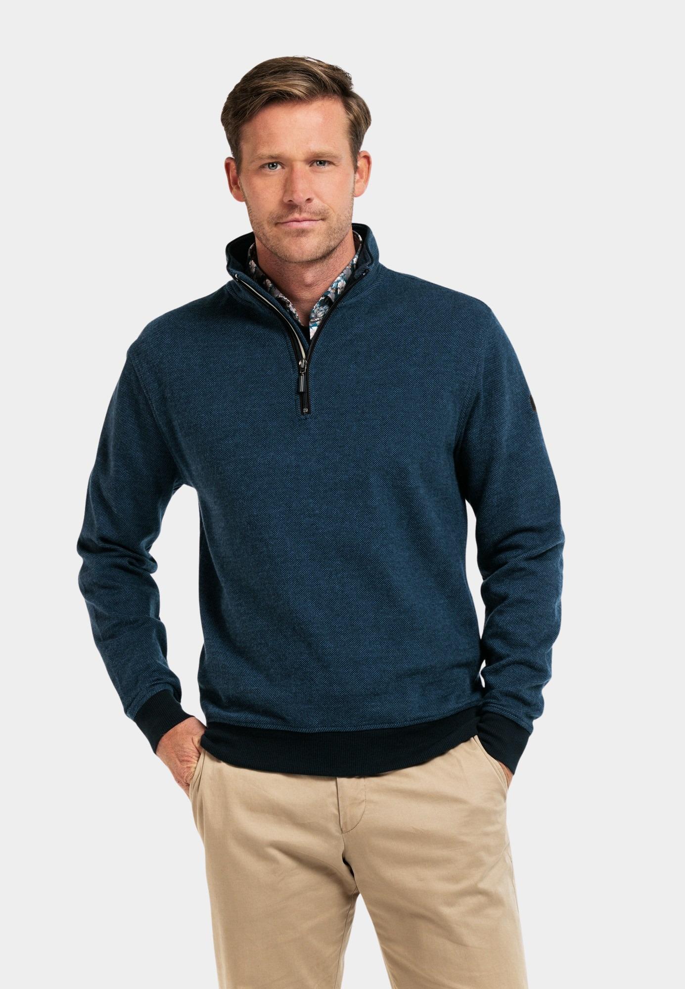 Baileys Half Zip Blauw Sweatshirt 1/2 Zip 423112/65