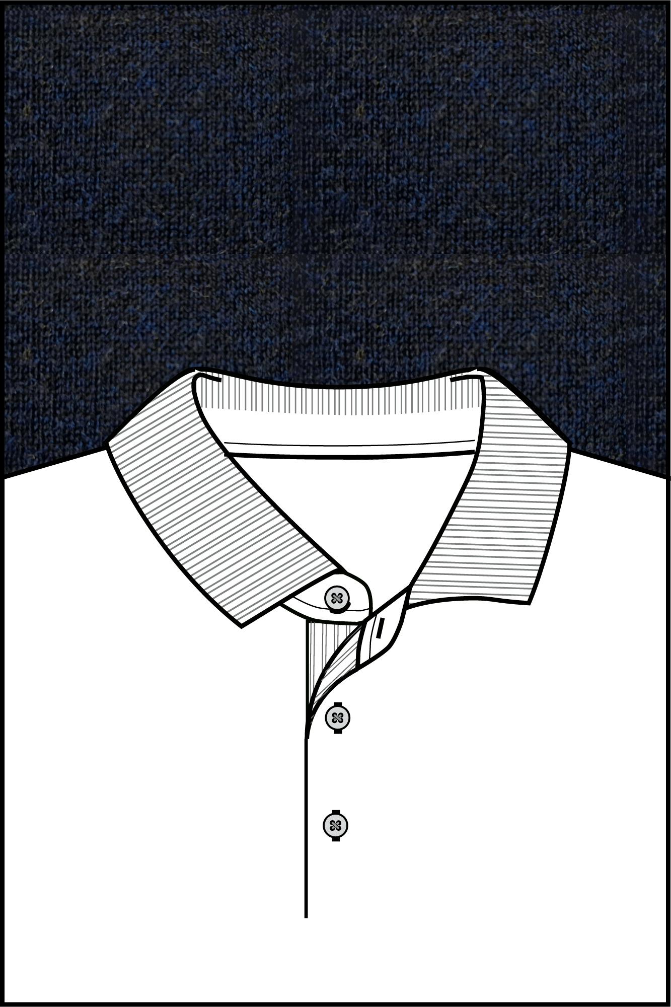 Baileys Polo lange mouw Blauw Pullover Polo Collar - Placke 520063/60