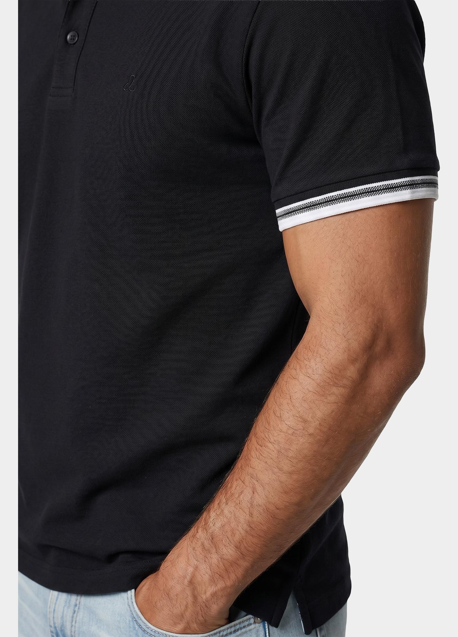Scotland Blue Polo heren Zwart Brick Polo Plain Contrast Col SPE25108BR06SB/990 black