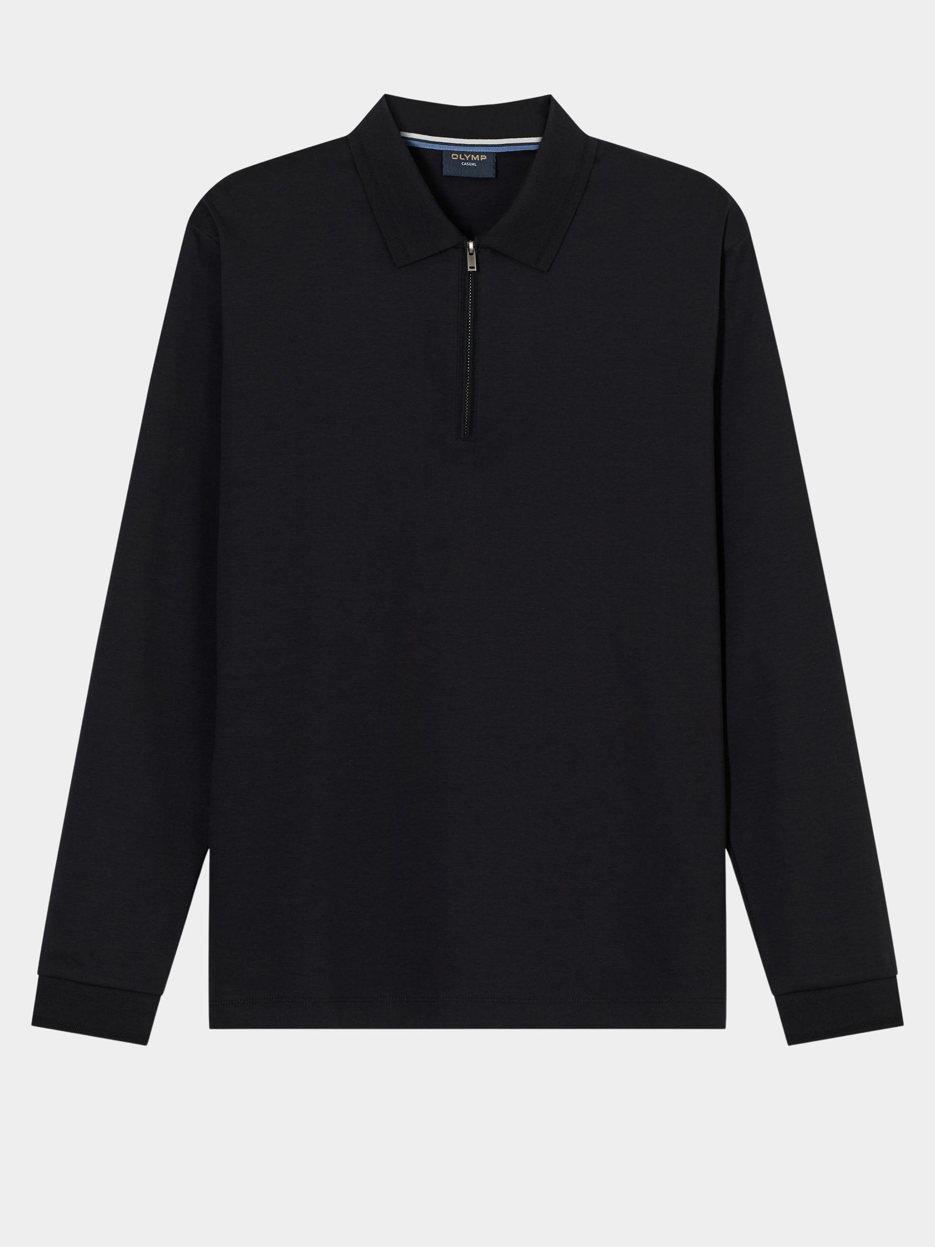 Olymp Polo lange mouw Zwart  543084/68