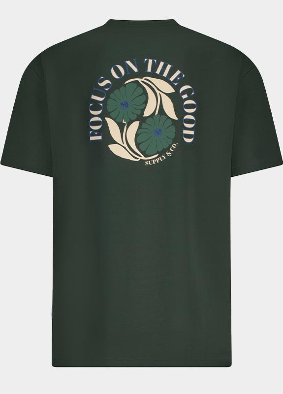 Supply & Co. T-shirt korte mouw Groen Kegan T-shirt Backprint 25308KE03/318 seaweed