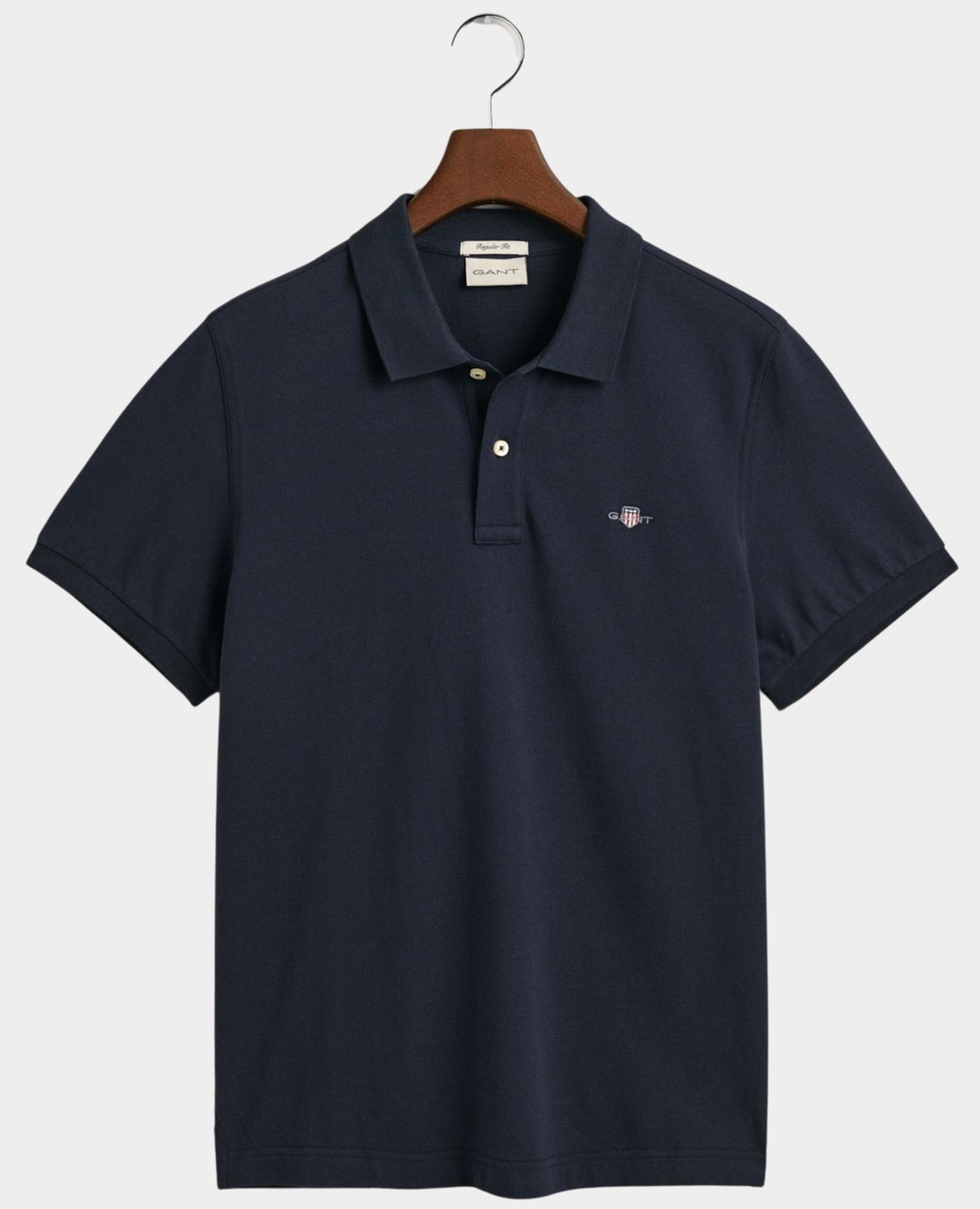 Gant Polo korte mouw Blauw Shield SS Pique Polo 2210/433