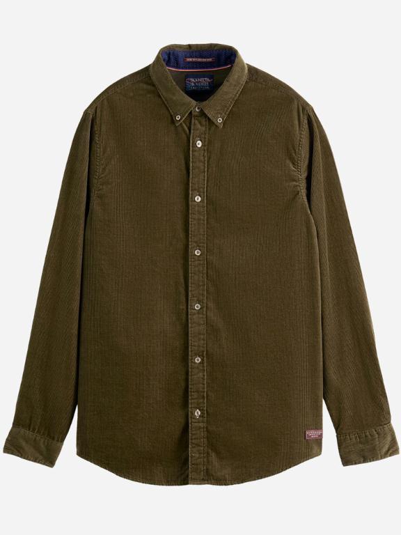 Scotch & Soda Casual hemd lange mouw Groen Regular fit cotton corduroy sh 169061/0360