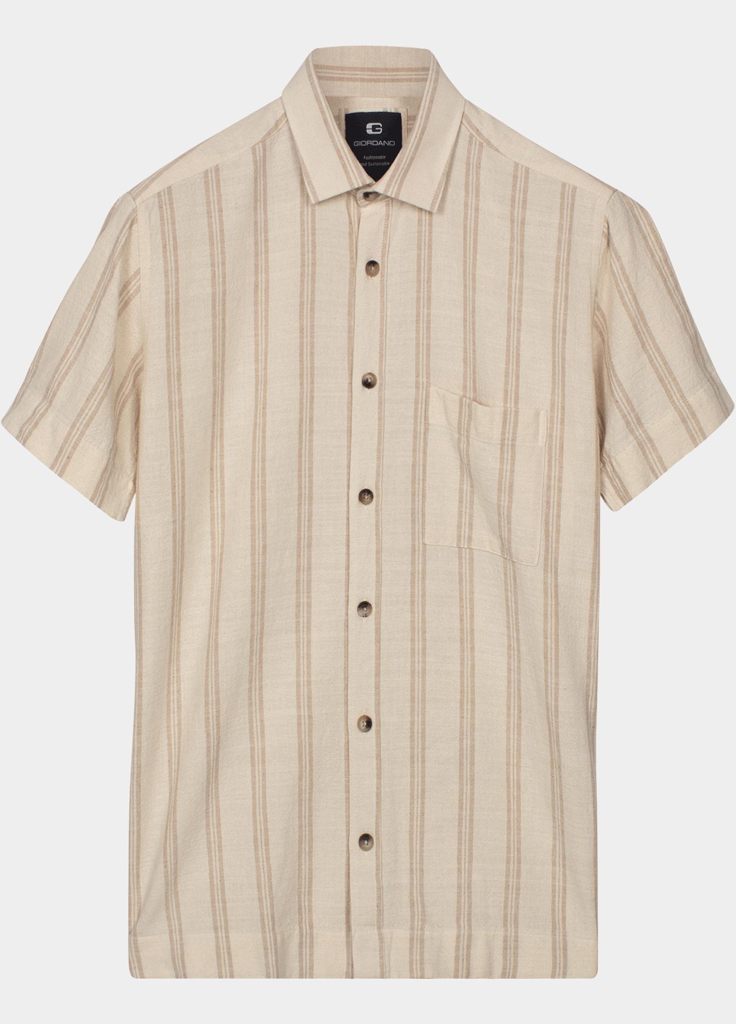 Giordano overhemd korte mouw heren Wit Puglia Short Sleeve Shirt Can 616823/81